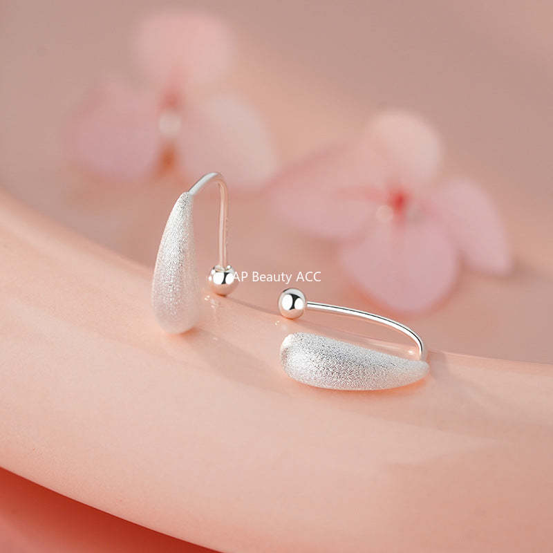 D廠-S999足銀新款拉絲水滴螺絲耳環女潮冷淡風高級感小眾簡約耳飾批發「YC2283E_1」25.11-3