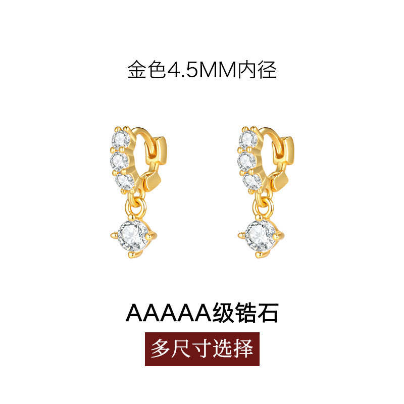 C廠-輕奢氣質氛圍感超閃鋯石耳環女精緻高級感銀針耳扣秋冬時尚耳飾「EH-4348」25.11-4