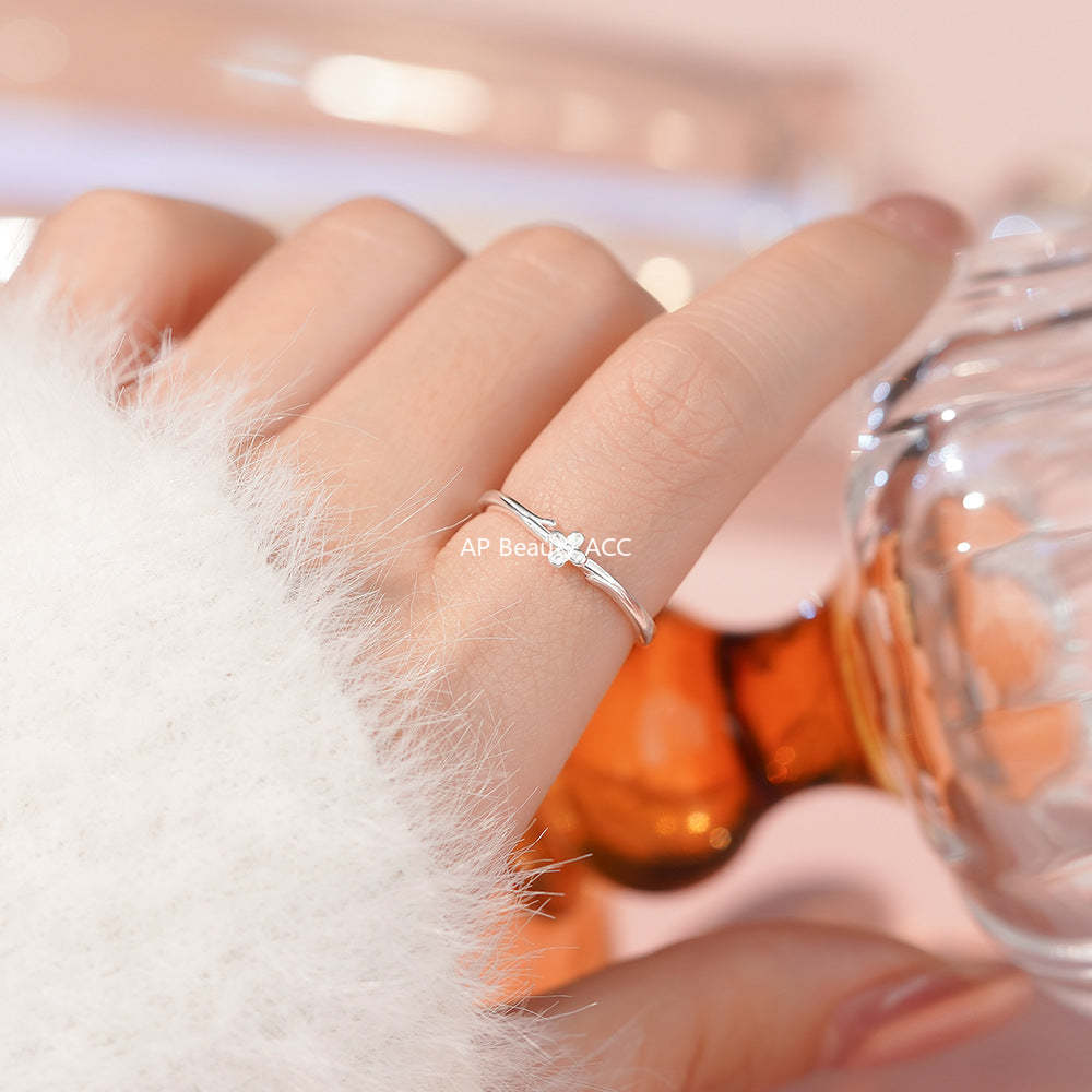 D廠-足銀S999丁香花戒指清新田園風小眾百搭唯美個性簡約手飾「YC5020R_1」25.12-1