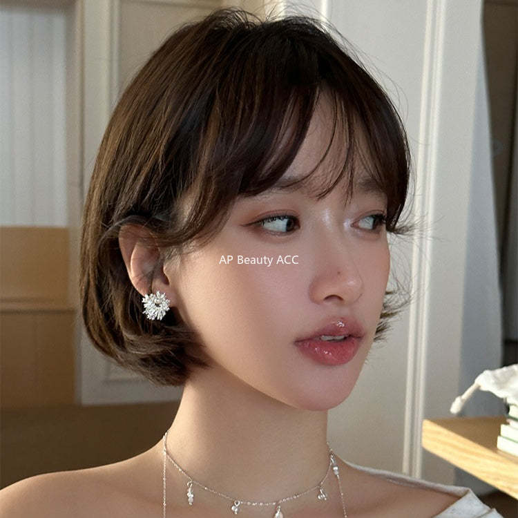 C廠-超閃鋯石珍珠耳釘女氣質精緻高級感耳環輕奢百搭清冷感通勤耳飾「EH-4048」25.12-1