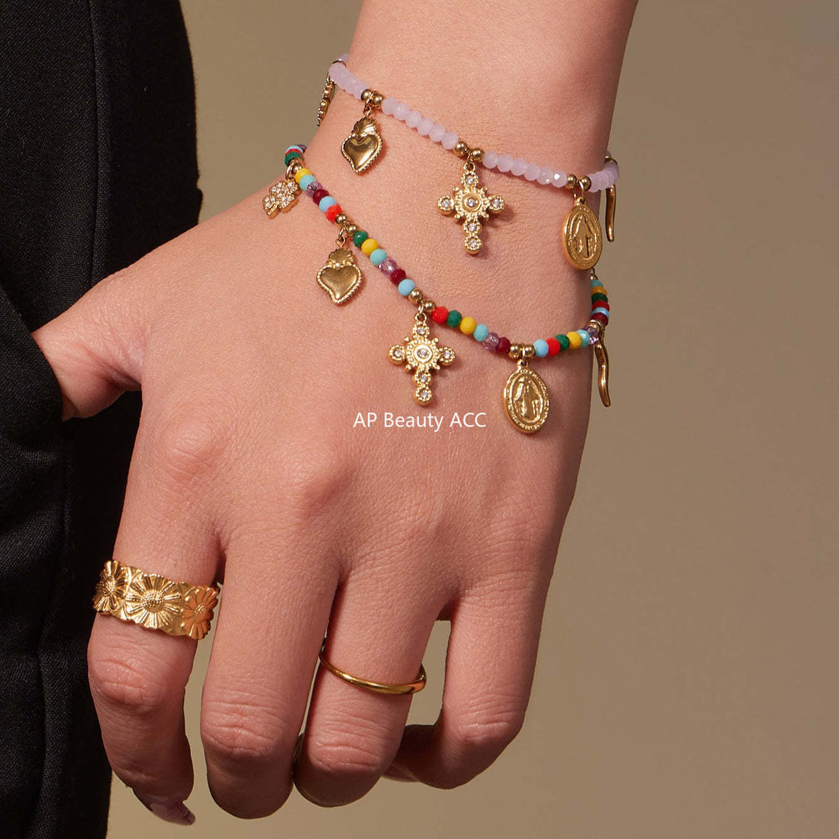 B廠-天然切面水晶石飾品5A鋯石DIY多配件手鍊項鍊不鏽鋼套裝女「TXP481」25.11-4