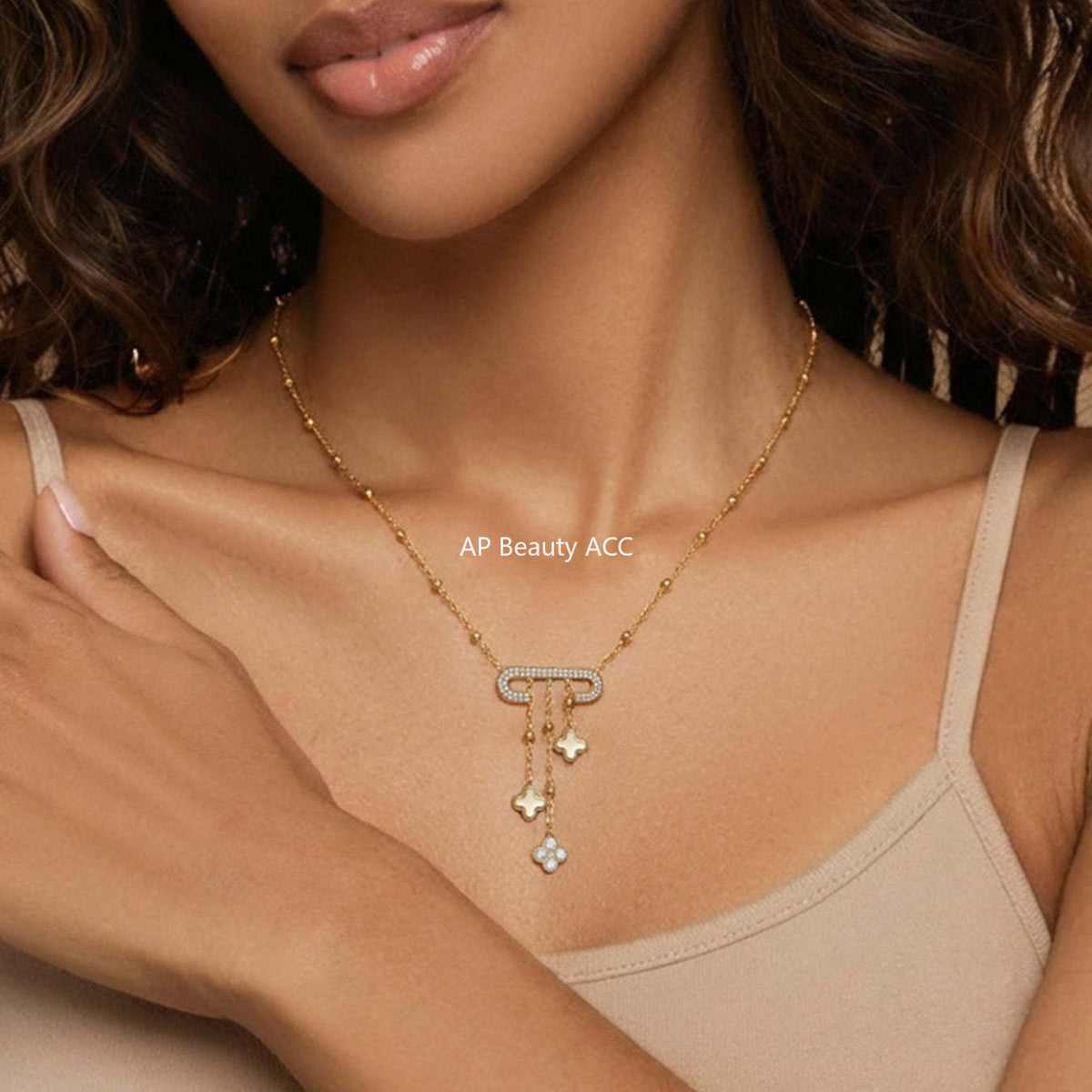 B廠-不鏽鋼貓頭鷹鑲鋯石DIY多配件愛心吊墜項鍊手鍊首飾套裝鍍18k真金「TXP528」25.12-3