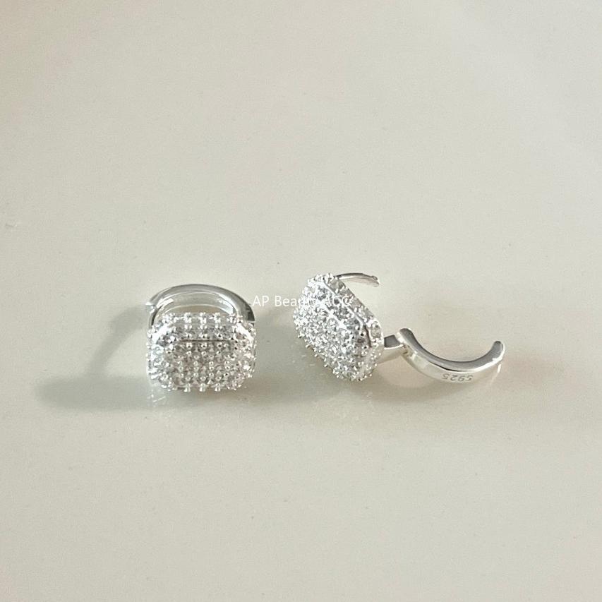 F廠-韓國韓版925純銀鋯石耳釘耳扣女簡約時尚ins風耳環耳飾「C1028」25.11-2