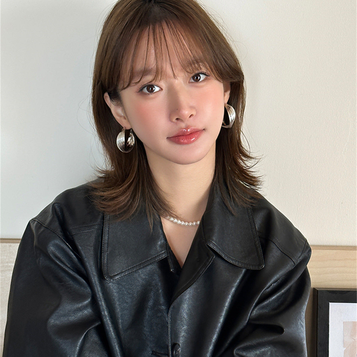 C廠-誇張扭曲幾何銀針耳圈女韓國氣質網紅時尚高級感耳環新款個性耳飾「EH-3675」25.06-4