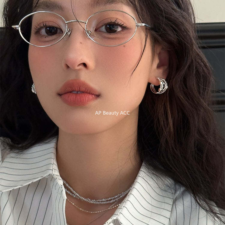 C廠-小眾設計感鏤空豬鼻子耳釘女潮流百搭氣質時尚高級感耳環簡約耳飾「EH-4107」25.10-5