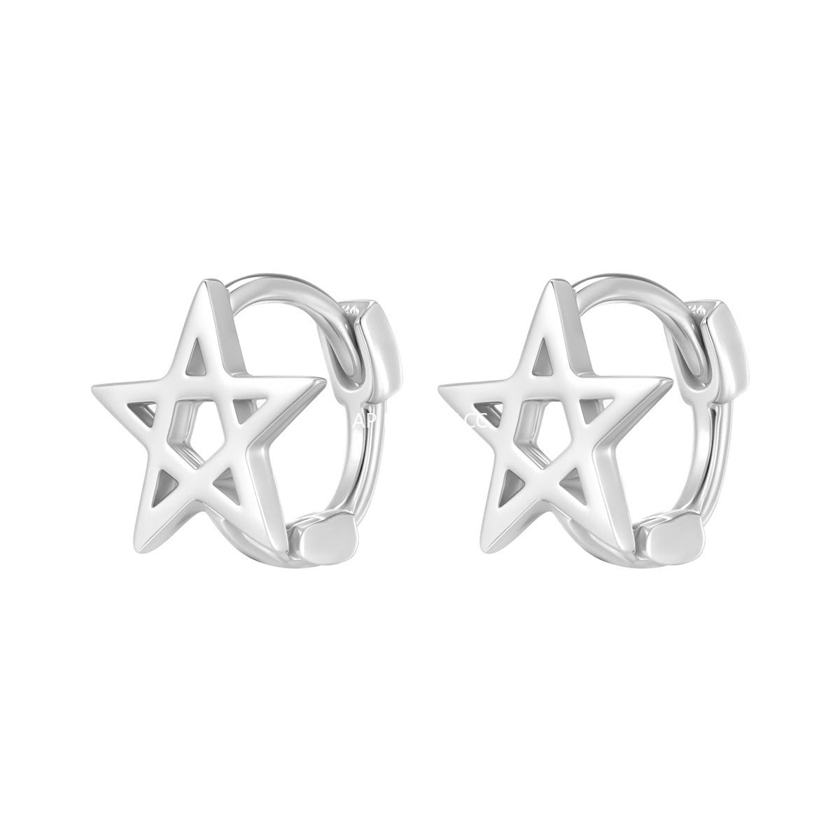 C廠-韓系時尚鏤空星星耳環女日常簡約高級感銀針耳圈輕奢小眾百搭耳飾「EH-4182」25.10-3