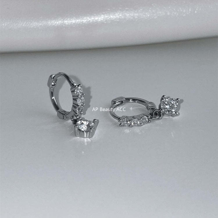 C廠-超閃水滴吊墜鋯石耳環女極簡日常高級感鈦鋼耳扣輕奢百搭秋冬耳飾「EH-4258」25.11-3