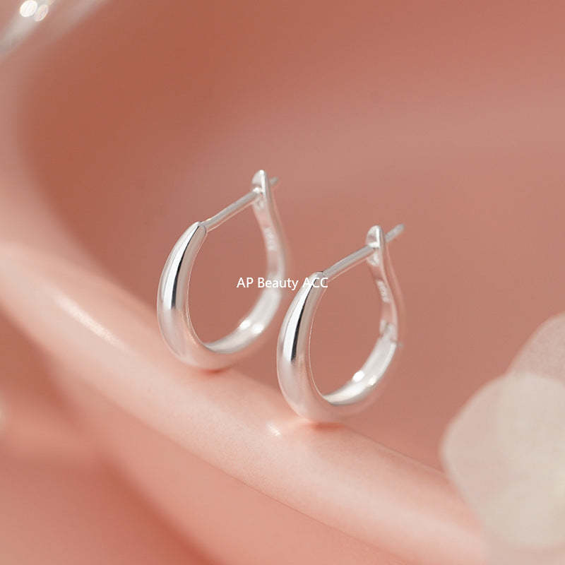 D廠-純銀S925極簡風簡約圓環耳扣女素圈小眾設計感百搭耳圈耳飾品批發「YC4712E_2」25.11-1