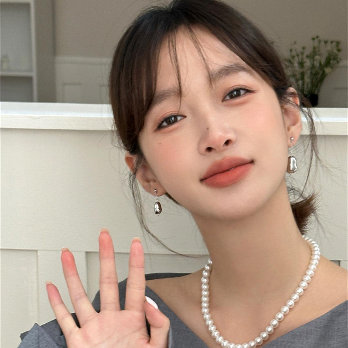 C廠-歐美時尚新款冷淡風不對稱水滴耳釘女輕奢小眾百搭氣質銀針耳飾「EH-3435」25.03-4
