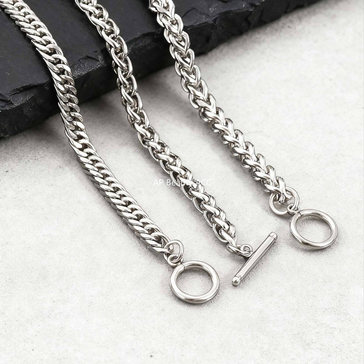 G廠-不鏽鋼酷帥古巴鏈簡約冷淡風單層龍骨鏈OT扣日常疊戴手鍊「BR-1749」25.12-1