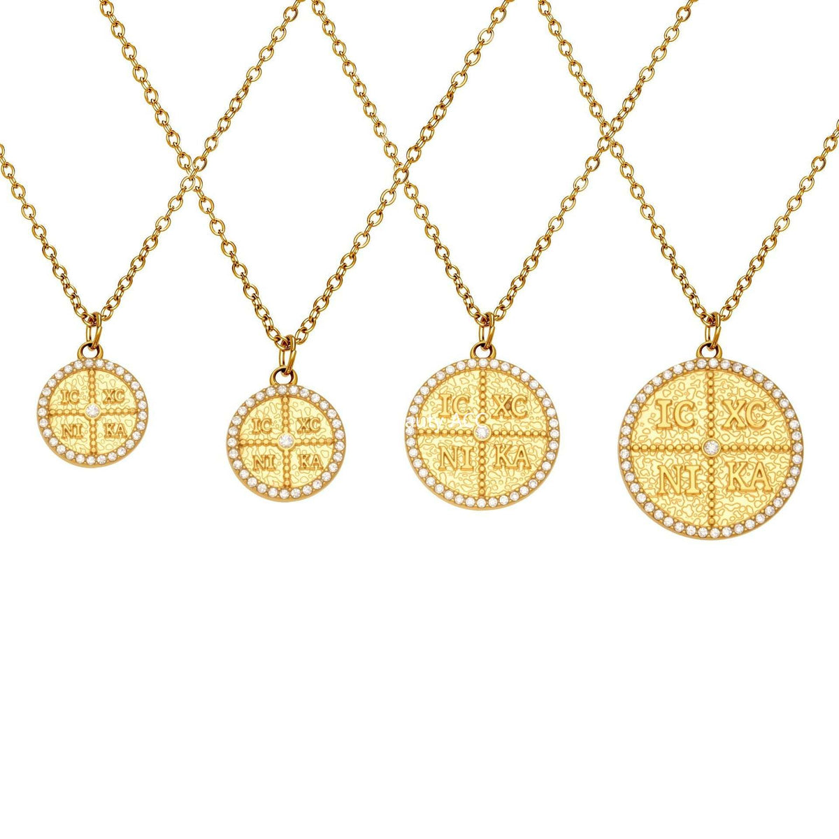 B廠-不鏽鋼鋯石字母圓牌吊墜鎖骨項鍊歐美輕奢百搭珠寶首飾鍍18k真金「P367」25.11-4