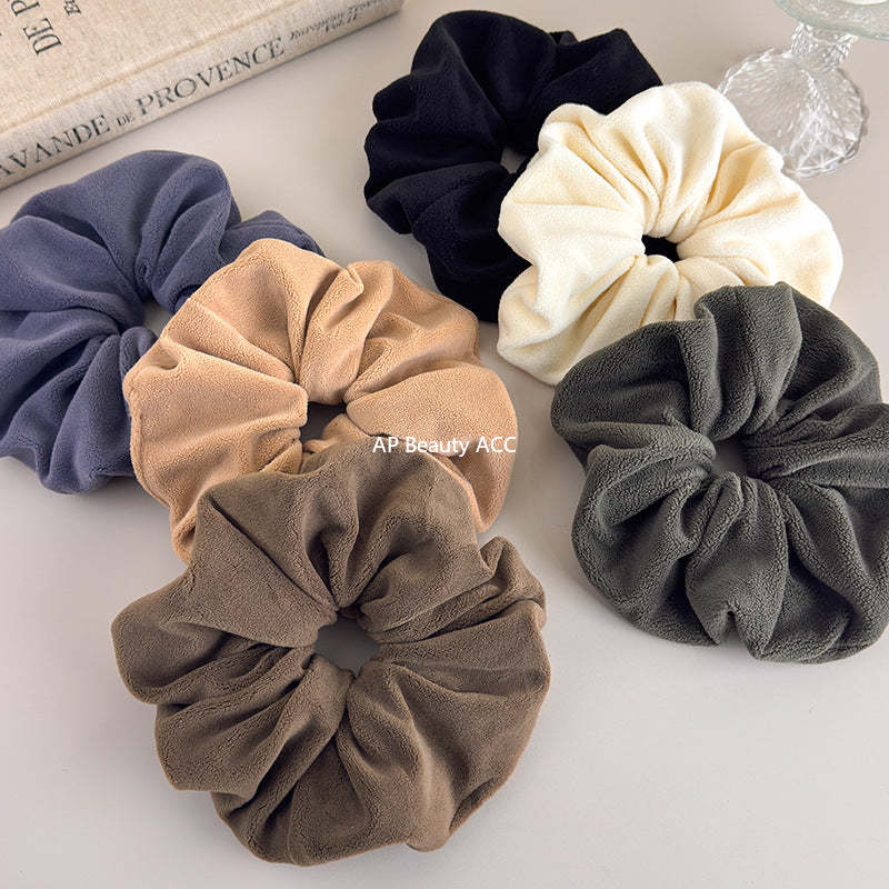 E廠-超大毛巾乾髮大腸圈髮飾不傷頭髮秋冬低馬尾丸子頭髮繩軟乎乎頭飾「26093」25.11-1