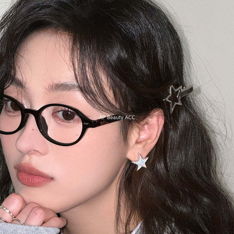 C廠-925銀針滿鑽五角星耳釘輕奢簡約百搭高級感鋯石耳環日常精緻耳飾「EH-4111」25.11-3