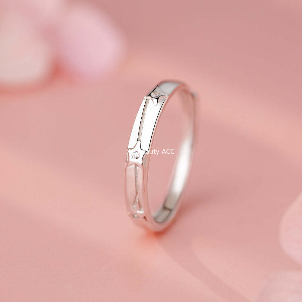 D廠-足銀S999夢幻星星鋯石戒指女簡約小眾ins風溫柔高級設計手飾「YC5263R_1」25.11-4