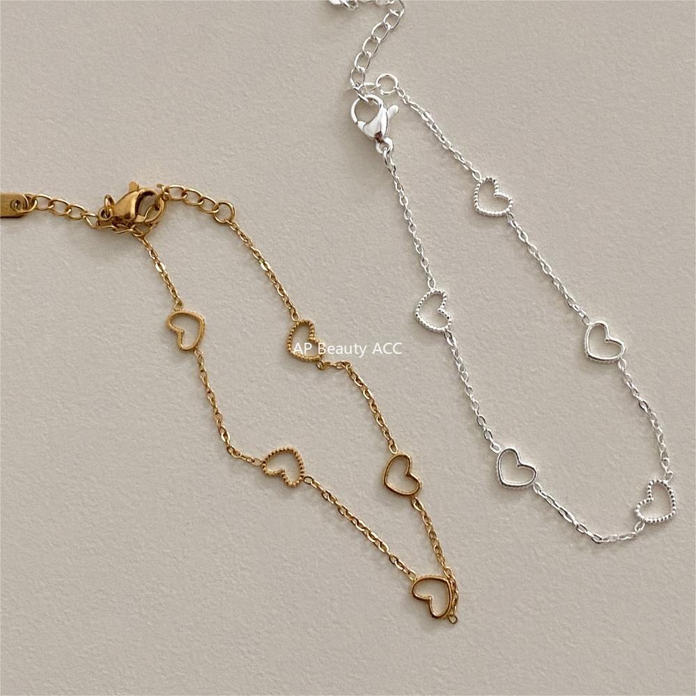 F廠-韓國韓版925純銀愛心手鍊簡約時尚INS小紅書手飾「A358」25.12-2