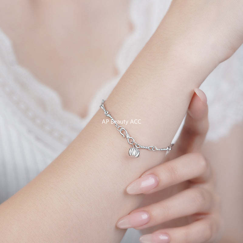 D廠-S999足銀輕奢南瓜手鍊女可愛童趣搞怪韓版甜美小眾精緻手鍊「YC4779SL_1」25.10-5