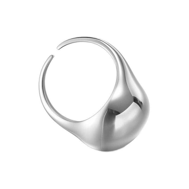 C廠-法式風格光面戒指女ins冷淡風時尚高級感誇張食指戒小眾設計指環「JZ-0721」25.11-1