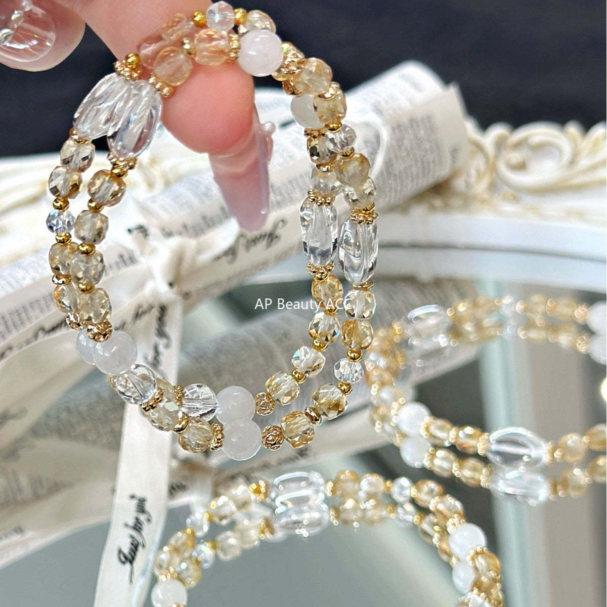 AS廠-天然黃水晶方塊財運暴富白水晶水滴手鍊手串廠家直銷「l2913」25.10-4