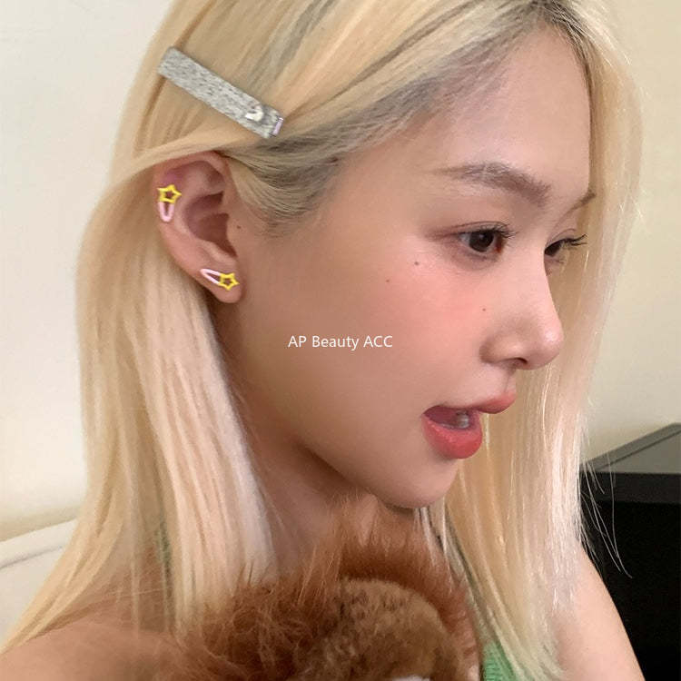 C廠-甜美可愛小眾星星發夾耳釘925銀針新款百搭少女清新簡約設計耳飾「EH-4261」25.11-3