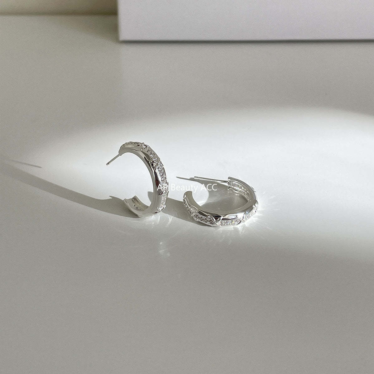 C廠-小眾輕奢高級感銀針耳圈女時尚度假風氣質耳環ins風獨特鋯石耳環「EH-4330」25.11-4