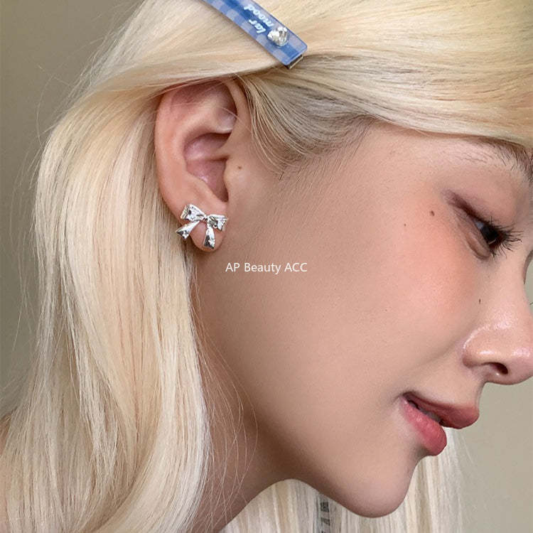 C廠-925銀針小香風蝴蝶結耳釘女精緻百搭韓系ins風耳環高級感秋冬耳飾「EH-4334」25.11-4