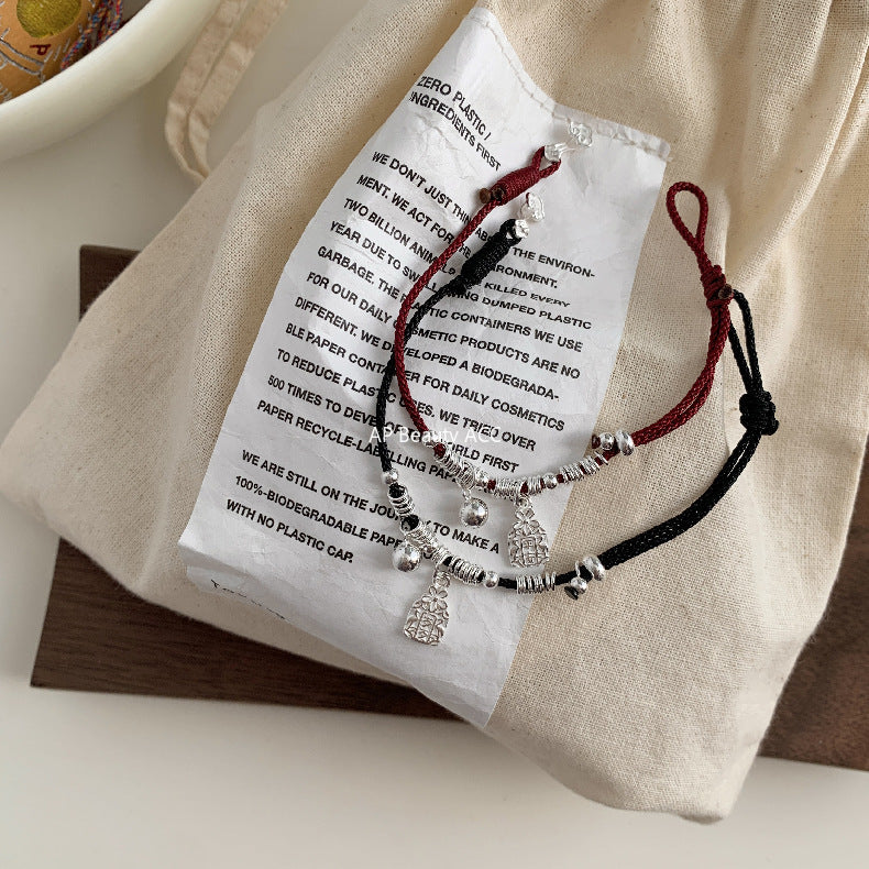 C廠-國朝新中式古風如意歲歲平安狗狗吉祥大象小象編繩手鍊S925純銀「1603-1605-1606」25.11-2