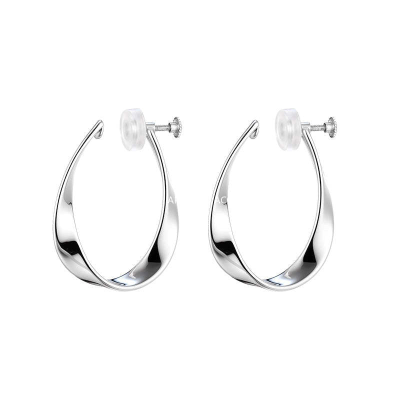 C廠-冷淡風金屬風格素圈耳夾女小眾設計感高級莫比烏斯無耳洞耳骨夾「EJ-55」25.12-1