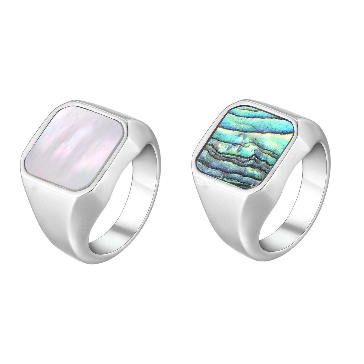 G廠-新款歐美ins風簡約不鏽鋼鮑魚貝白貝鑄造ins 風戒指「RC-207」25.12-3