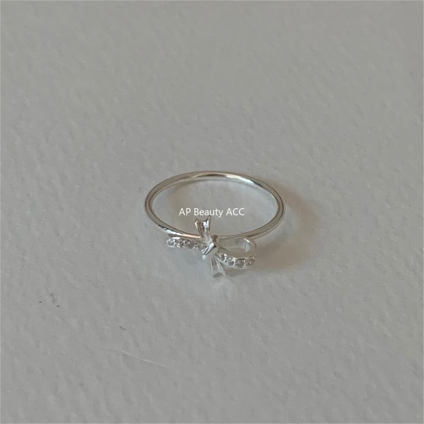 F廠-韓版飾品925純銀蝴蝶結戒指首飾氣質百搭INS小紅書戒指指「J1921」25.11-1