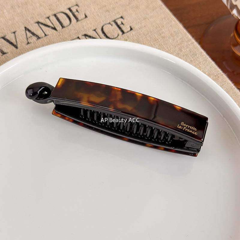 E廠-韓國France一字扭扭夾法式簡約氣質盤髮馬尾竪夾醋酸直條香蕉夾女「27640」25.11-1