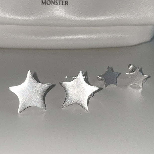 C廠-韓版拉絲五角星無耳洞耳夾女時尚簡約氣質耳骨夾輕C形高級感輕奢「EJ-49」25.12-1