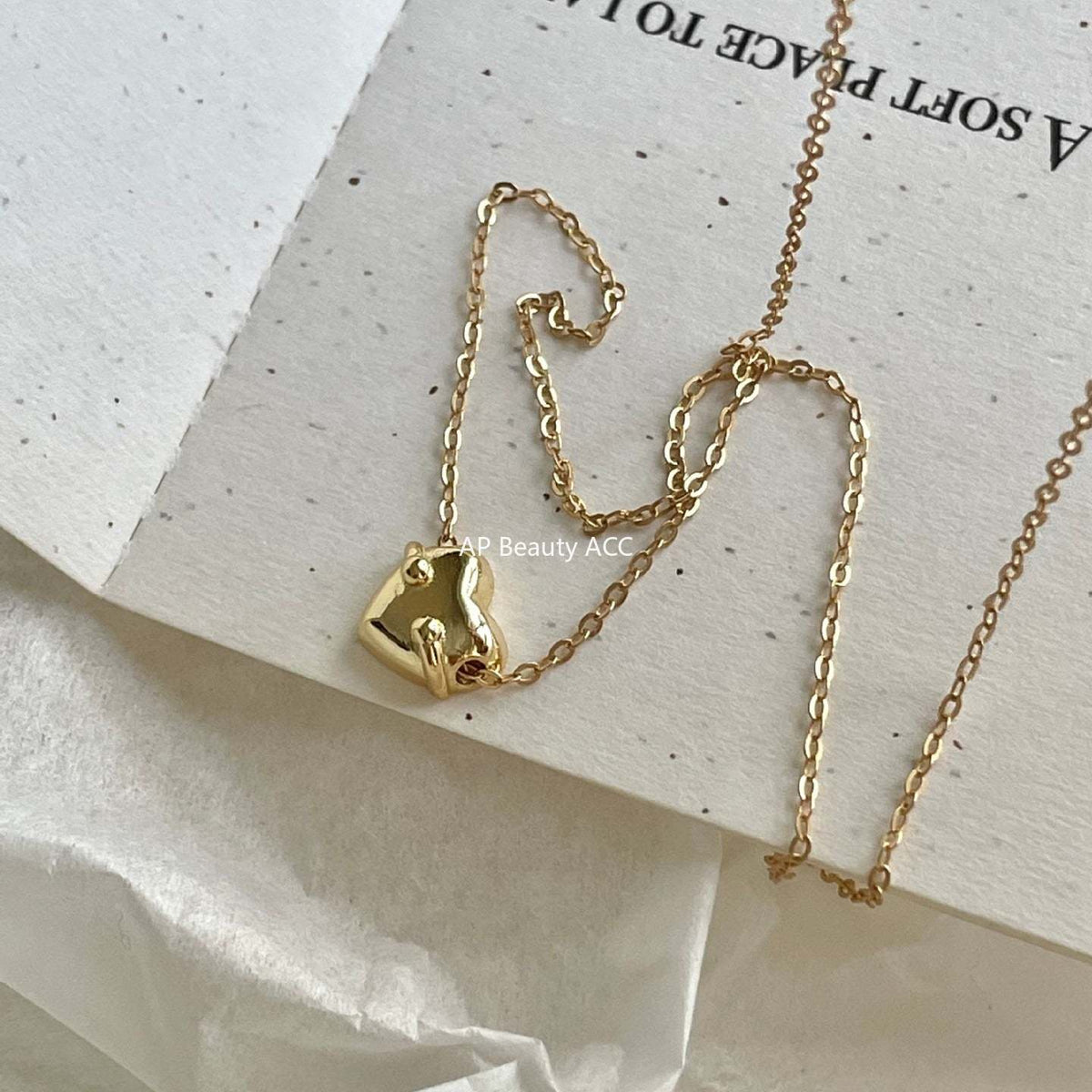 F廠-韓國韓版簡約銀飾 925純銀愛心項鍊百搭INS風個性設計款項鍊「B1385」25.11-4