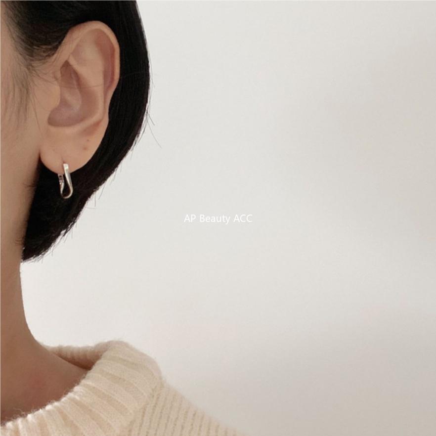 F廠-韓國韓版925純銀彎曲異形耳釘耳扣女簡約時尚ins風耳環耳「C1094」25.10-4