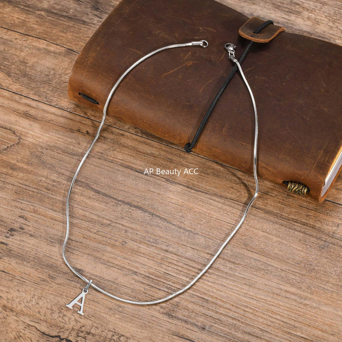 G廠-不鏽鋼跨境方蛇鏈26英文字母項鍊骨鏈鋼色「NC-1315」25.11-3