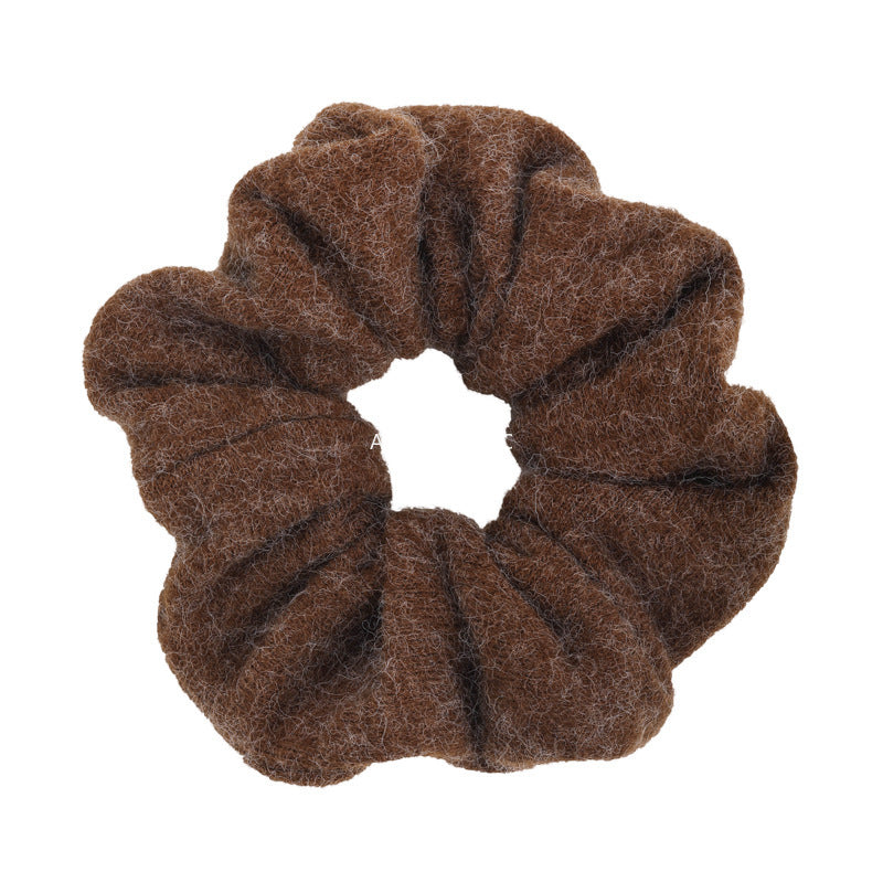 E廠-秋冬質感毛呢大腸髮圈韓系氣質百搭時尚丸子頭馬尾髮繩髮飾髮圈「26247」25.11-2