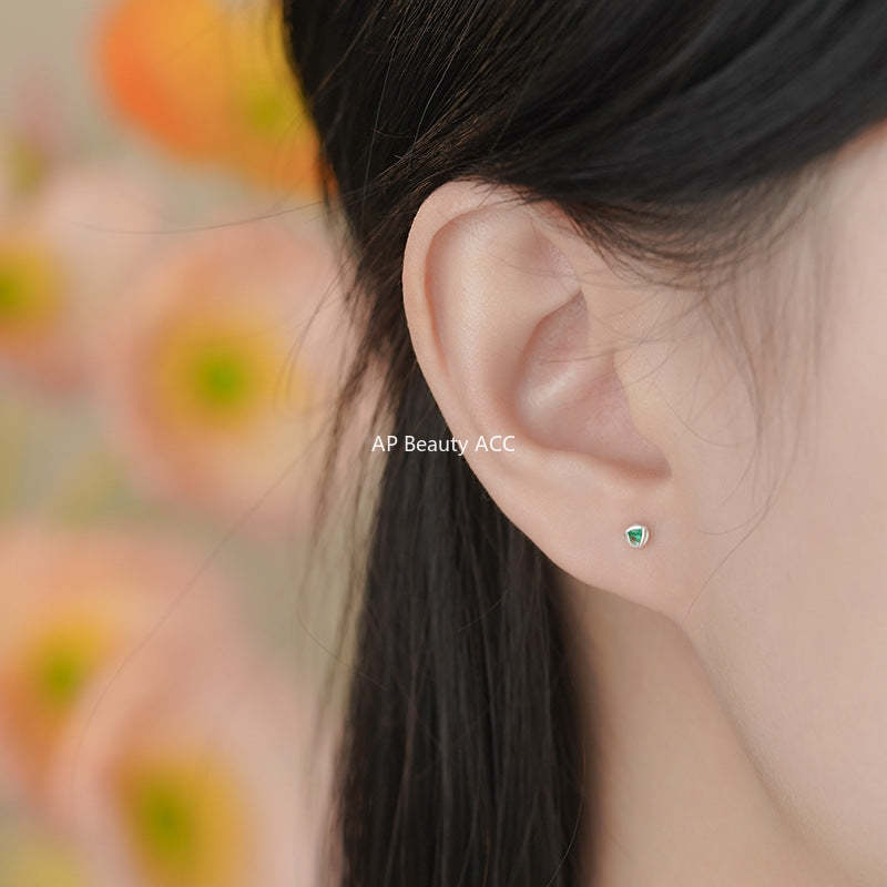 D廠-足銀S999線團耳釘簡約幾何多巴胺新款溫柔輕奢小眾個性耳飾批發「YC10043E」25.12-1