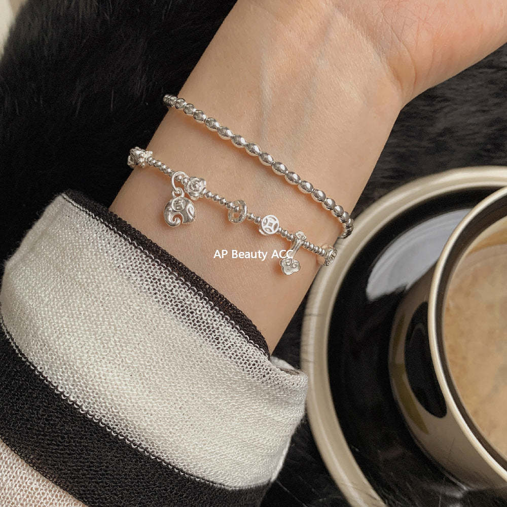 C廠-古風小燕子小馬小象糖果愛心如意圓球S925純銀手鍊盤纏小眾輕奢「1615-1616-1617」25.11-4