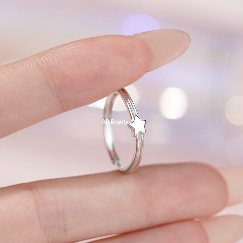 D廠-S999足銀夢幻五角星戒指女簡約小眾ins甜美溫柔高級設計手飾批發「YC4119R_1」25.11-2