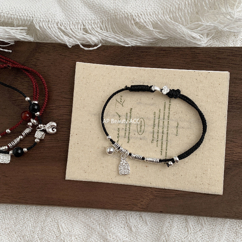 C廠-國朝新中式古風如意歲歲平安狗狗吉祥大象小象編繩手鍊S925純銀「1603-1605-1606」25.11-2