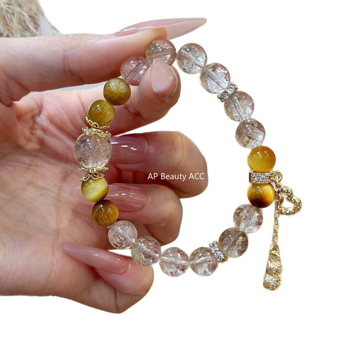 AS廠-新中式天然黃塔晶拼接金虎眼葫蘆手鍊女小眾氣質國風高級疊戴「l2834」25.10-4