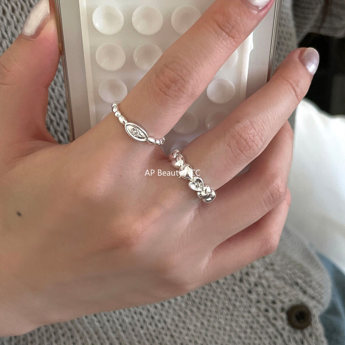 C廠-韓系簡約純銀愛心戒指女小眾精緻星星鋯石食指戒設計高級感新指環「JZ-0719」25.11-1