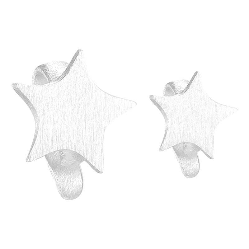 C廠-韓版拉絲五角星無耳洞耳夾女時尚簡約氣質耳骨夾輕C形高級感輕奢「EJ-49」25.12-1