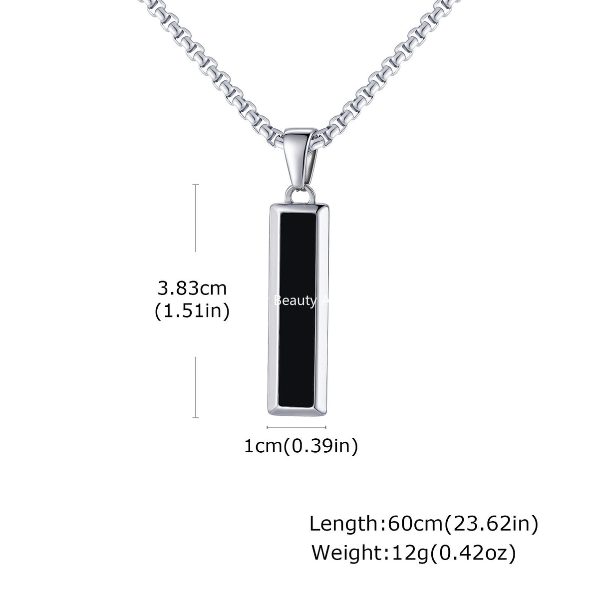 G廠-批發歐美跨境男士時尚百搭不鏽鋼瑪瑙綠松石幾何吊墜項鍊「PN-2221」25.11-1