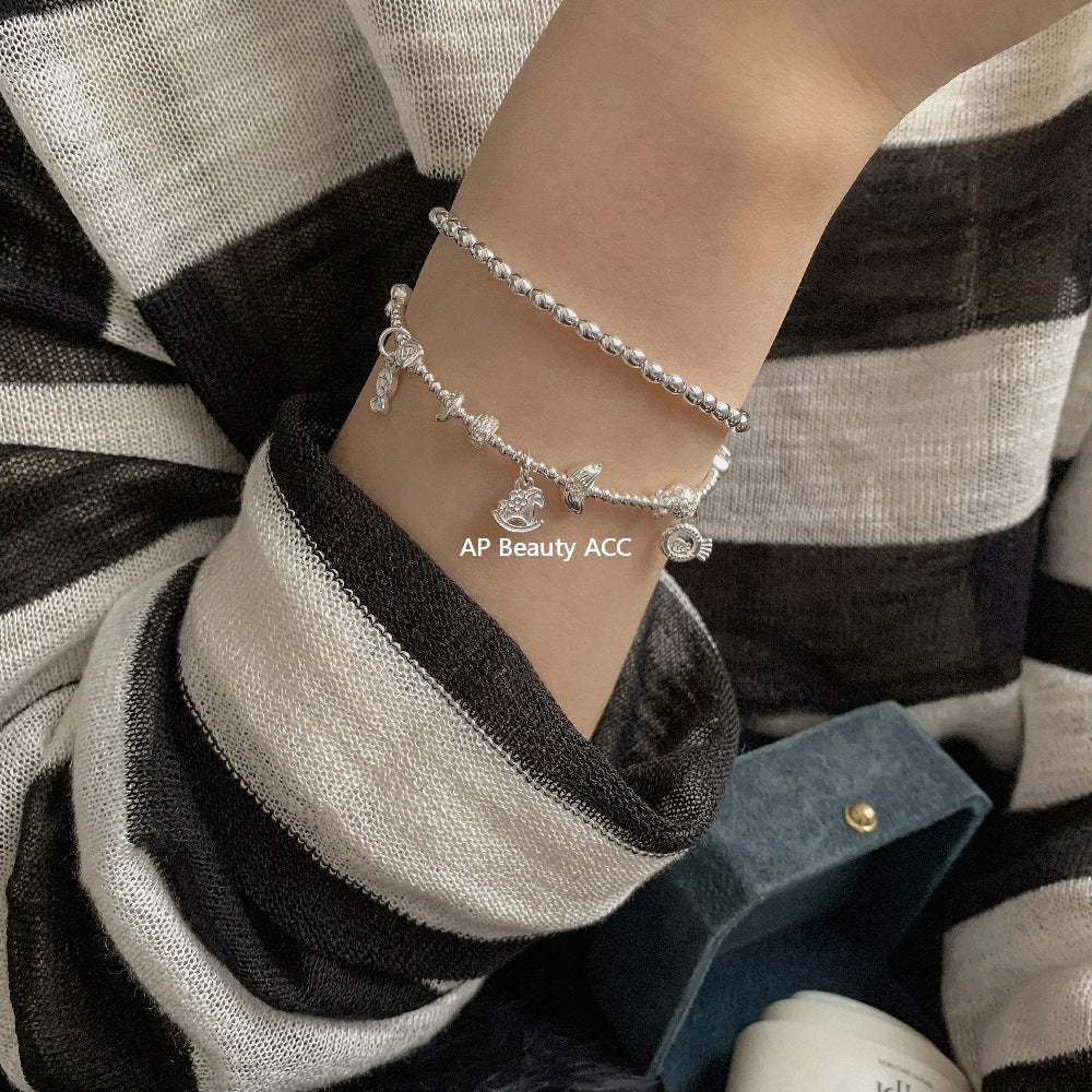 C廠-古風小燕子小馬小象糖果愛心如意圓球S925純銀手鍊盤纏小眾輕奢「1615-1616-1617」25.11-4