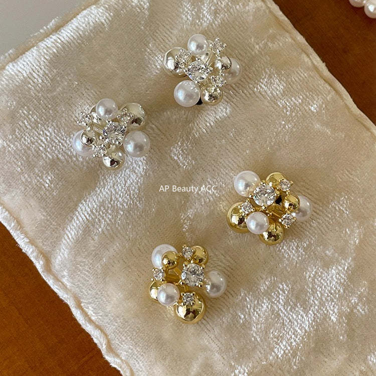 C廠-小眾設計感鋯石耳釘女百搭高級復古氣質珍珠耳環優雅獨特秋冬耳飾「EH-4311」25.11-4