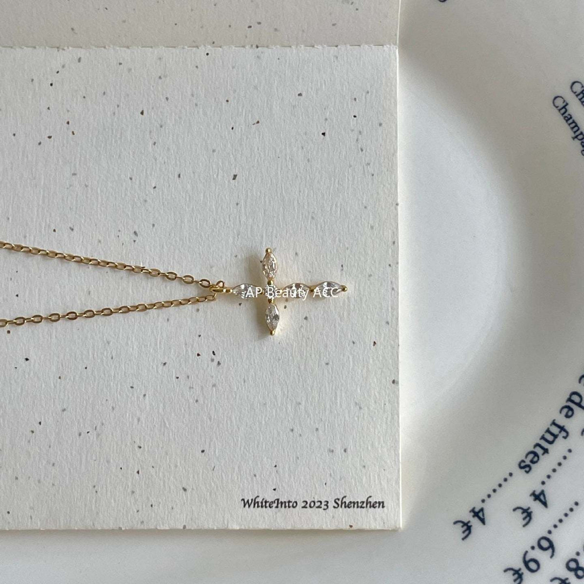 F廠-韓國韓版925純銀鋯石十字架項鍊簡約氣質ins小紅書項鍊「B1387」25.11-4