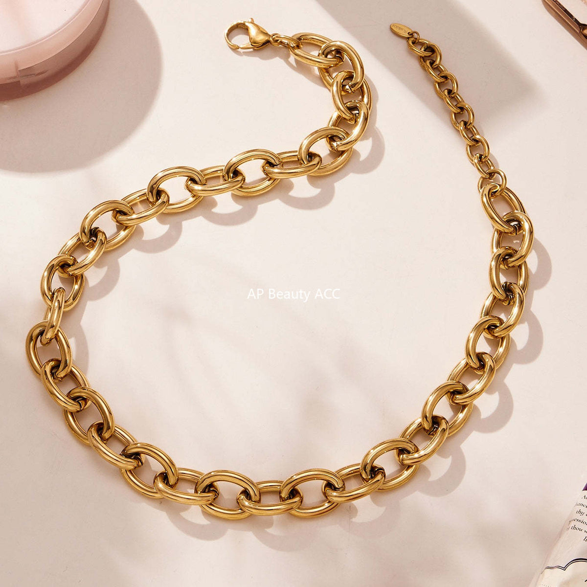 B廠-歐美嘻哈潮酷粗款O字鏈手鍊項鍊套裝不鏽鋼鍍18k真金不掉色「TXP465」25.11-3