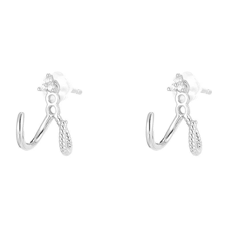 C廠-簡約日常幾何三角鋯石耳釘女韓版氣質冷淡風銀針耳環精緻高級耳飾「EH-4289」25.12-1