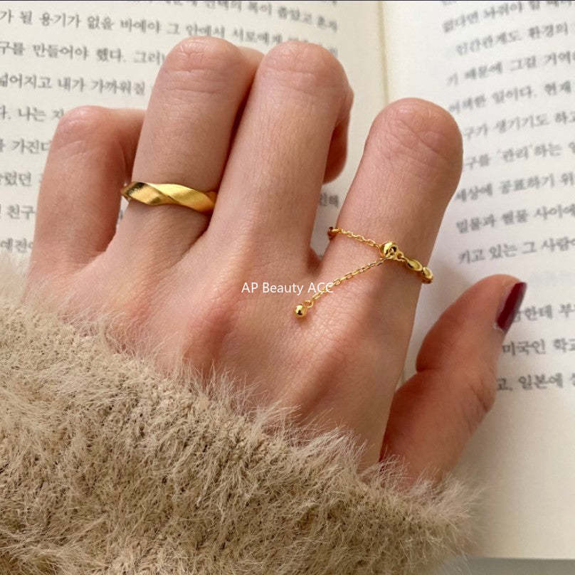 F廠-韓國韓版極簡925純銀 簡約ins潮人同款 橄欖珠戒指「J1621」25.12-1