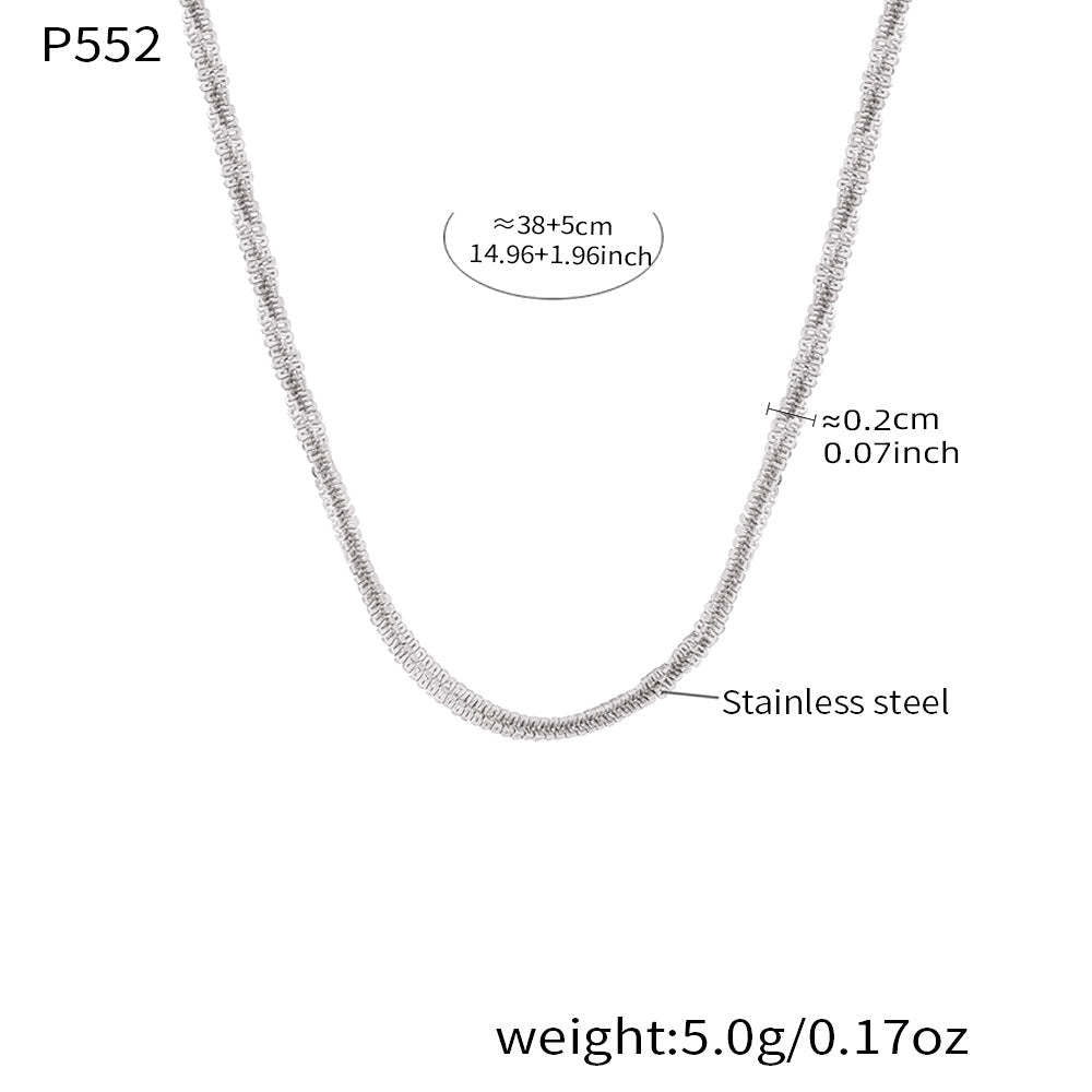 B廠-不鏽鋼滿天星菜花鏈波光粼粼超閃手鍊鎖骨項鍊套裝鍍18k金不掉色「P552」25.12-2